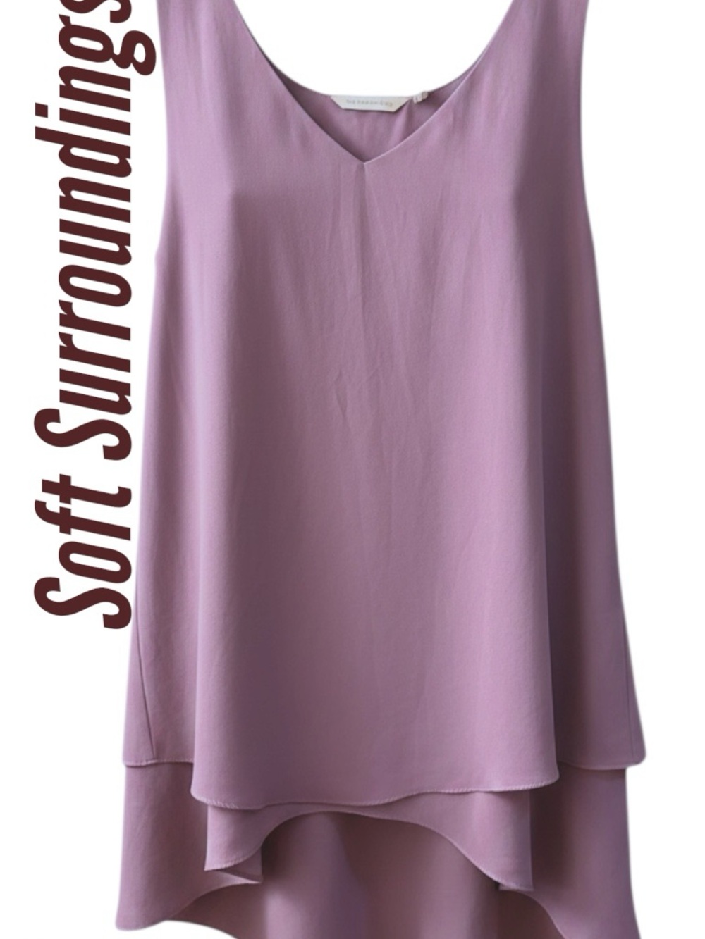 Surroundings Lavender Layered V-Neck Tank Tunic